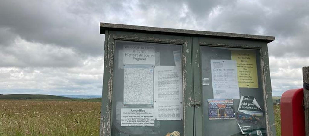 Notice board at High spot