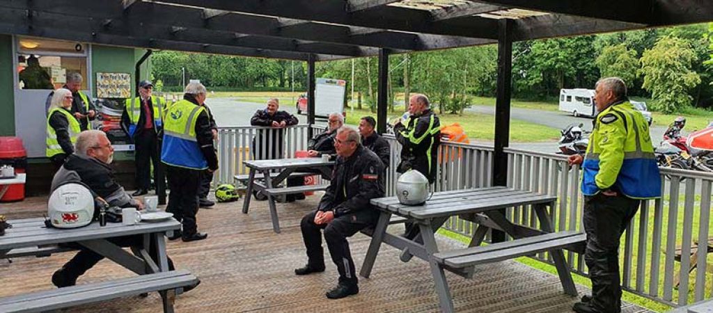 Pre Ride brief at Montford Bridge Picnic Area